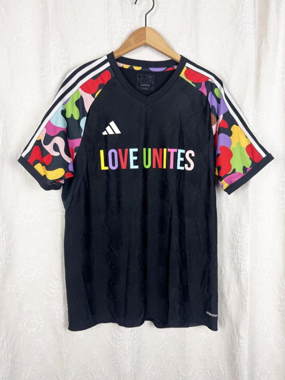 Adidas x Rich Mnisi Pride Pre-match Jersey slim fit Aeroready breathable shirt L
